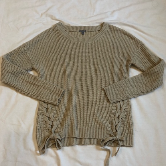 Charlotte Tan Lace Up Tie Russe Sweater - Picture 2 of 6